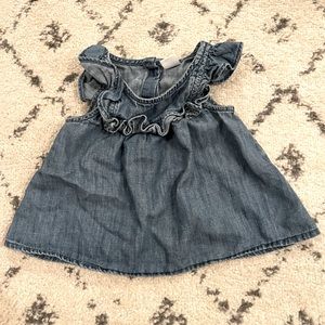 Old navy denim tank with ruffle sleeves